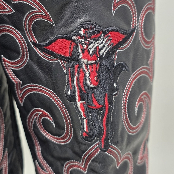 Game Day Boots Mens SZ 9.5 TEXAS TECH Red Raiders Red/Black Leather Cowboy Boots - Picture 9 of 12